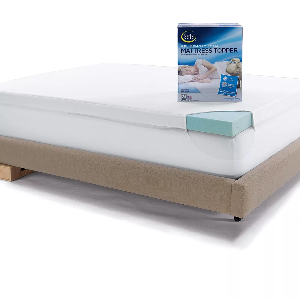 Serta® 3-inch Deep-Pocket Gel Memory Foam Mattress Topper 3 Serta® 3-inch Deep-Pocket Gel Memory Foam Mattress Topper