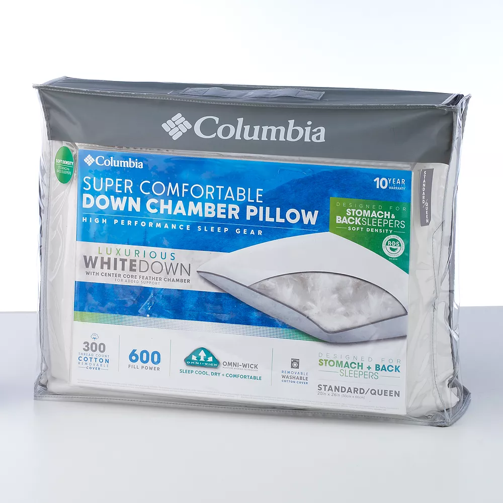 Columbia Soft / Medium Back & Stomach Sleeper Down Chamber Pillow 4 Columbia Soft / Medium Back & Stomach Sleeper Down Chamber Pillow - Image 2
