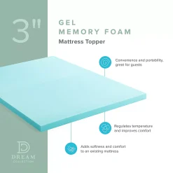 Lucid Dream Collection 3-in. Gel Memory Foam Mattress Topper -travel pillow shop 3460727 ALT4