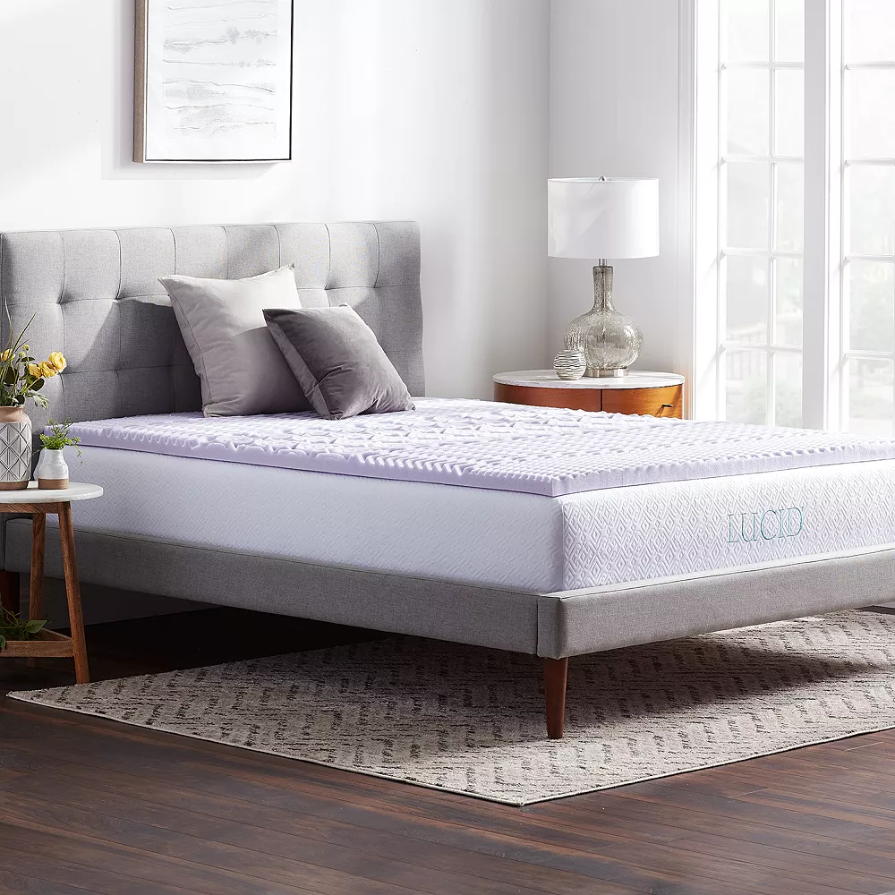 Lucid Dream Collection 2-in. Zoned Lavender Memory Foam Mattress Topper 3 Lucid Dream Collection 2-in. Zoned Lavender Memory Foam Mattress Topper