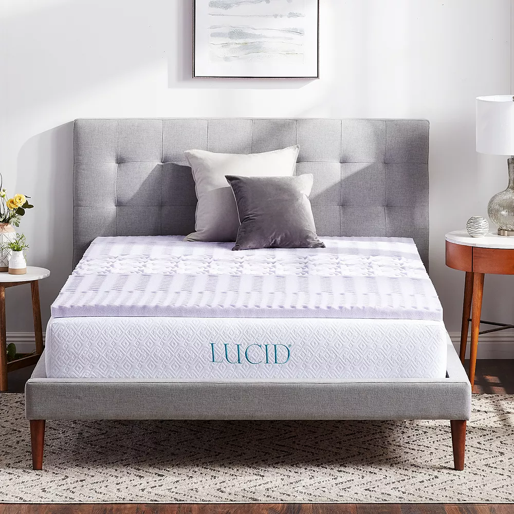 Lucid Dream Collection 2-in. Zoned Lavender Memory Foam Mattress Topper 7 Lucid Dream Collection 2-in. Zoned Lavender Memory Foam Mattress Topper - Image 5