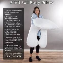 LHC 7-in-1 Full Body Pillow With Removable Cover & Comfortable U-Shape -travel pillow shop 3507655 ALT2
