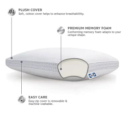 Sealy Essentials Memory Foam Bed Pillow -travel pillow shop 3796376 ALT3