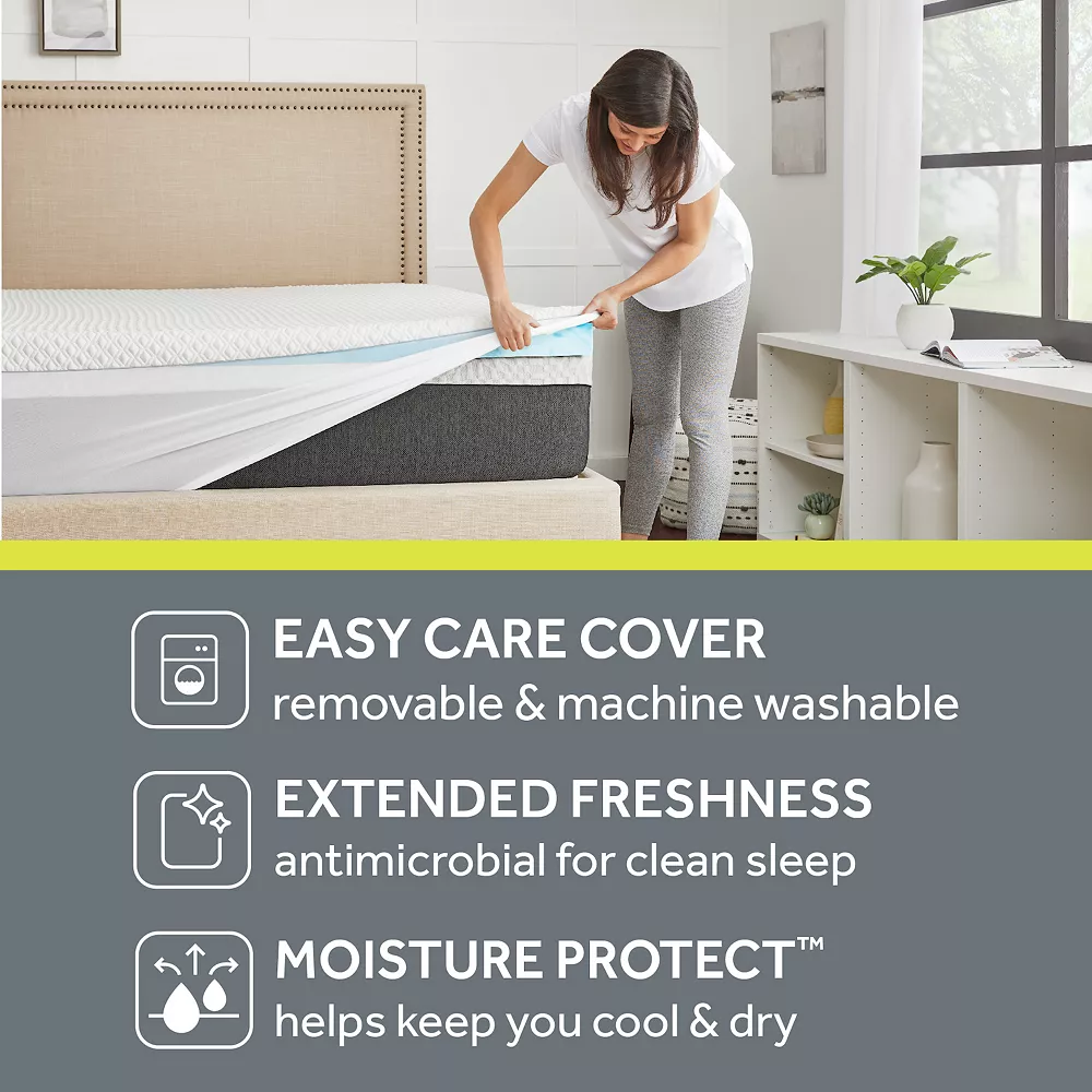 Sealy 3" Memory Foam Mattress Topper & Cover 6 Sealy 3" Memory Foam Mattress Topper & Cover - Image 4