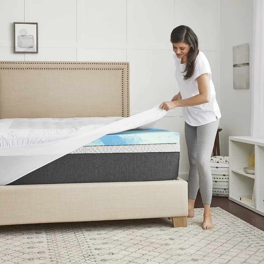 Sealy 3+1 Memory Foam Mattress Topper & Fiber-Fill 6 Sealy 3+1 Memory Foam Mattress Topper & Fiber-Fill - Image 4