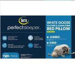 Serta® 2-pack White Goose Feather Side Sleeper Pillows -travel pillow shop 4305922 ALT2