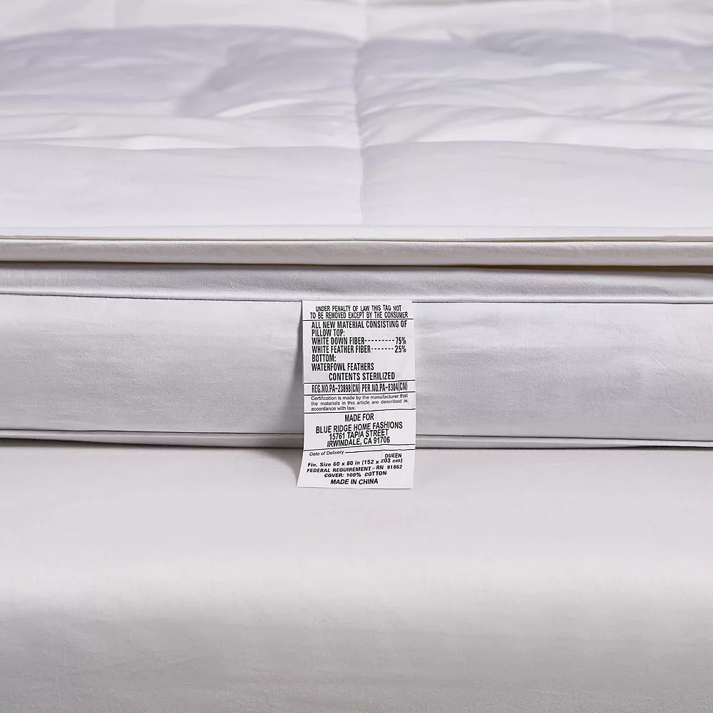 Kathy Ireland 3" Featherbed With White Down PillowTop 7 Kathy Ireland 3" Featherbed With White Down PillowTop - Image 5