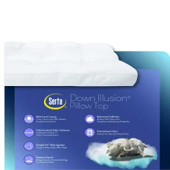 Serta® Down Antimicrobial Illusion Pillowtop Mattress Topper -travel pillow shop 4940585 ALT5