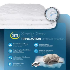 Serta® Simply Clean Triple Action Waterproof Antimicrobial Mattress Pad -travel pillow shop 4950232 ALT6