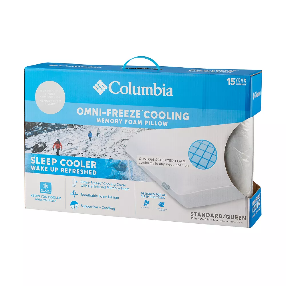 Columbia Omni Freeze Cooling Memory Foam Pillow 3 Columbia Omni Freeze Cooling Memory Foam Pillow