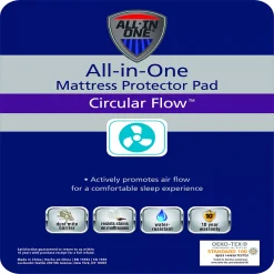 All In One All-In-One Circular Flow Breathable & Cooling Fitted Mattress Pad -travel pillow shop 5005895 ALT14