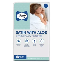 Sealy Satin With Aloe Zipper Pillow Protector