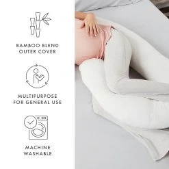 Home Collection Premium Rayon From Bamboo Cover Pregnancy Pillow 11 Home Collection Premium Rayon From Bamboo Cover Pregnancy Pillow -travel pillow shop 5498446 ALT3
