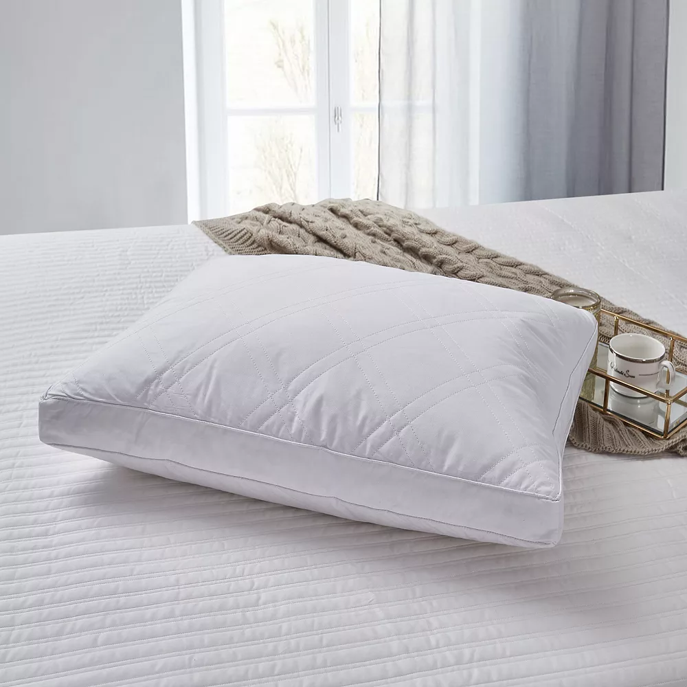 Unbranded 233 Thread Count Quilted White Goose Feather And Down 2-pack Pillow Set 4 Unbranded 233 Thread Count Quilted White Goose Feather And Down 2-pack Pillow Set - Image 2