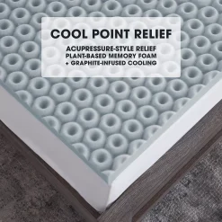Dream Serenity Cool Point 3" Memory Foam Mattress Topper -travel pillow shop 5913033 ALT4