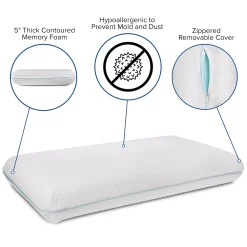 Emma+Oliver Emma And Oliver Memory Foam Cool Gel Queen Size Pillow With Zippered Removable Pillow Case 9 Emma+Oliver Emma And Oliver Memory Foam Cool Gel Queen Size Pillow With Zippered Removable Pillow Case -travel pillow shop 5980284 ALT3