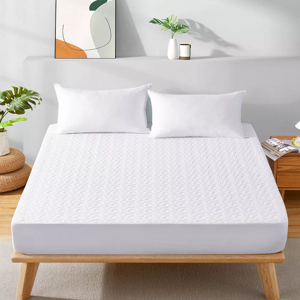 Unikome Waterproof Fitted Mattress Protector Wave Quilted 18-Inch Deep, Full 3 Unikome Waterproof Fitted Mattress Protector Wave Quilted 18-Inch Deep, Full