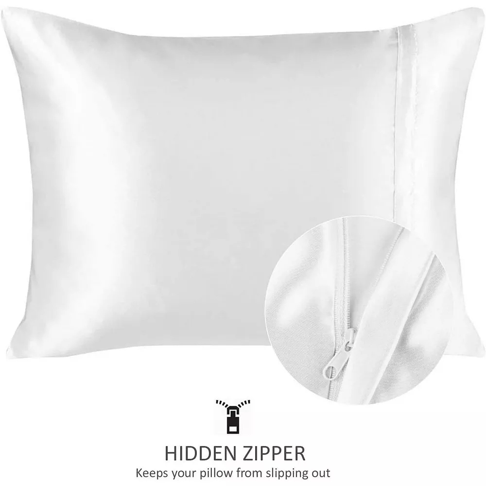 ShopBedding Silky Satin Pillowcase For Hair And Skin King Satin Pillowcase With Zipper (Pillowcase Set Of 2) 4 ShopBedding Silky Satin Pillowcase For Hair And Skin King Satin Pillowcase With Zipper (Pillowcase Set Of 2) - Image 2