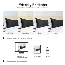 PiccoCasa Zippered Silky Satin Long Body Pillow Cases Covers Body(20"x54") -travel pillow shop 6172725 ALT2