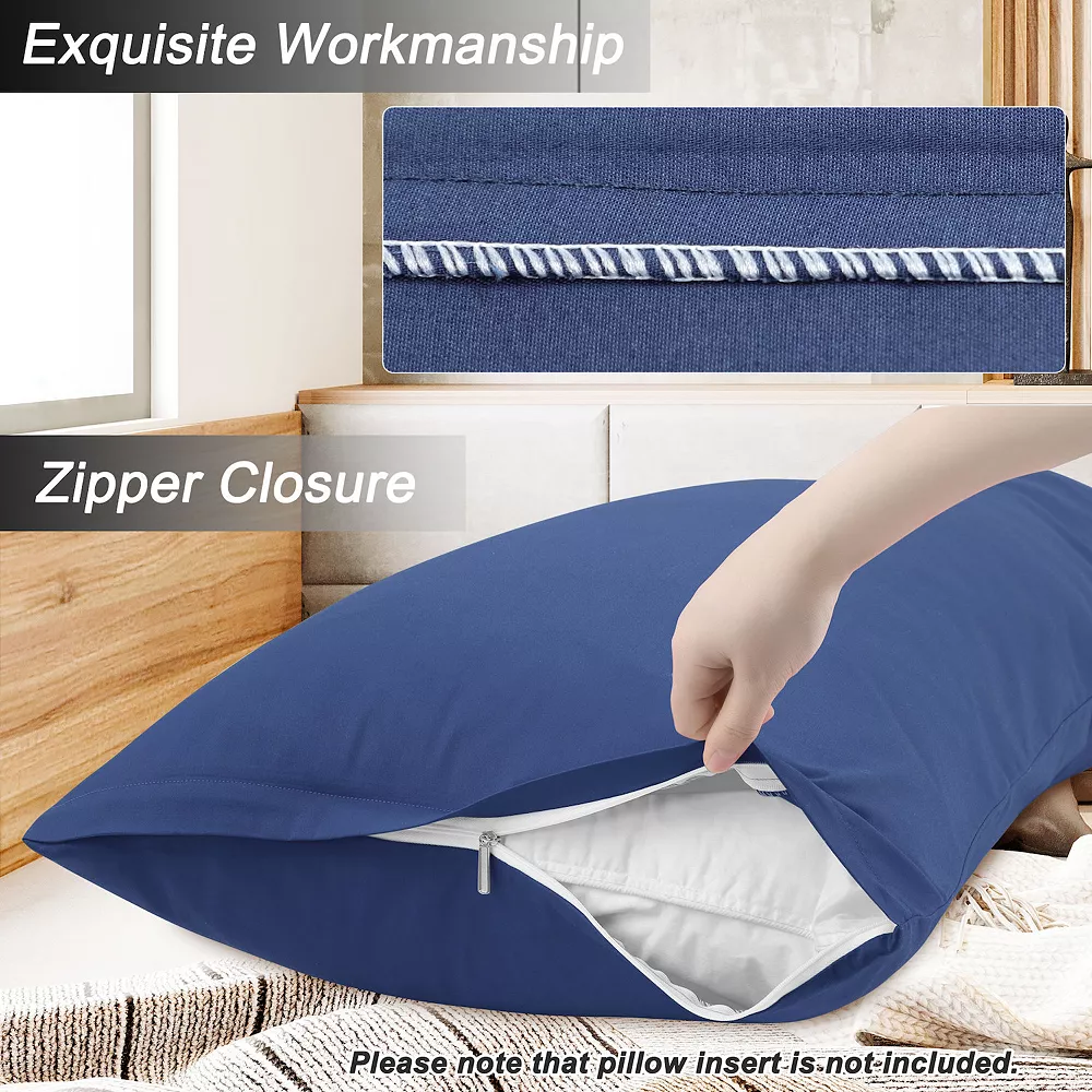 PiccoCasa Pillow Cases Zipper Covers Egyptian Cotton For Hair And Skin (20"x54") 5 PiccoCasa Pillow Cases Zipper Covers Egyptian Cotton For Hair And Skin (20"x54") - Image 3