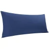 PiccoCasa Pillow Cases Zipper Covers Egyptian Cotton For Hair And Skin (20"x54") 2 PiccoCasa Pillow Cases Zipper Covers Egyptian Cotton For Hair And Skin (20"x54") -travel pillow shop 6172730 Navy Blue