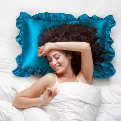 PiccoCasa Retro Satin Ruffle Pillowcases, Envelope Closure Set Of 2 King(20"x36") 8 PiccoCasa Retro Satin Ruffle Pillowcases, Envelope Closure Set Of 2 King(20"x36") -travel pillow shop 6172737 ALT2