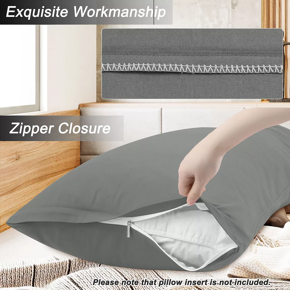 PiccoCasa Pillow Cases Zipper Covers Egyptian Cotton For Hair And Skin (20"x48") 5 PiccoCasa Pillow Cases Zipper Covers Egyptian Cotton For Hair And Skin (20"x48") - Image 3