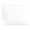 PiccoCasa Set Of 2 Soft Striped Pillowcases Envelope Closure Queen(20"x30")