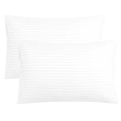 PiccoCasa Set Of 2 Soft Striped Pillowcases Envelope Closure Queen(20"x30")