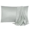 PiccoCasa Soft Silk Satin Pillowcases For Hair And Skin With Envelope 2PCS Queen(20"x30") -travel pillow shop 6172759 Light Gray