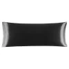 PiccoCasa Bolster Soft Silk Satin Body Pillow Cover Body 20"x54" -travel pillow shop 6174456 Black