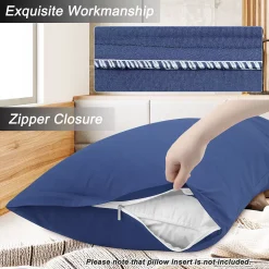 PiccoCasa Pillow Cases Zipper Covers Egyptian Cotton For Hair And Skin (20"x60") 8 PiccoCasa Pillow Cases Zipper Covers Egyptian Cotton For Hair And Skin (20"x60") -travel pillow shop 6174465 ALT2