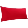 PiccoCasa Pillow Cases Zipper Covers Egyptian Cotton For Hair And Skin (20"x60") 2 PiccoCasa Pillow Cases Zipper Covers Egyptian Cotton For Hair And Skin (20"x60") -travel pillow shop 6174465 Red