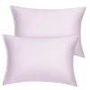 PiccoCasa 2PCS Soft Silky Satin Pillow Cases Covers Standard(20"x26") -travel pillow shop 6174467 Lavender Gray