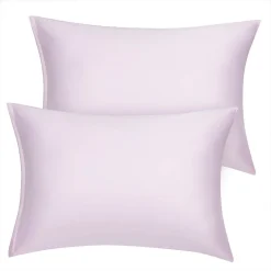 PiccoCasa 2PCS Soft Silky Satin Pillow Cases Covers Standard(20"x26")