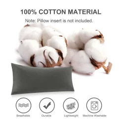 PiccoCasa 100% Cotton Body Pillowcases 1Pcs Soft With Zipper Closure Body(20"x48") -travel pillow shop 6174473 ALT3