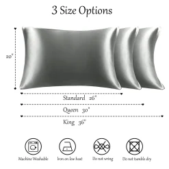 PiccoCasa 19 Momme Silk Pillowcase For Hair Skin With Zipper Queen 20"x30" 9 PiccoCasa 19 Momme Silk Pillowcase For Hair Skin With Zipper Queen 20"x30" -travel pillow shop 6174474 ALT3