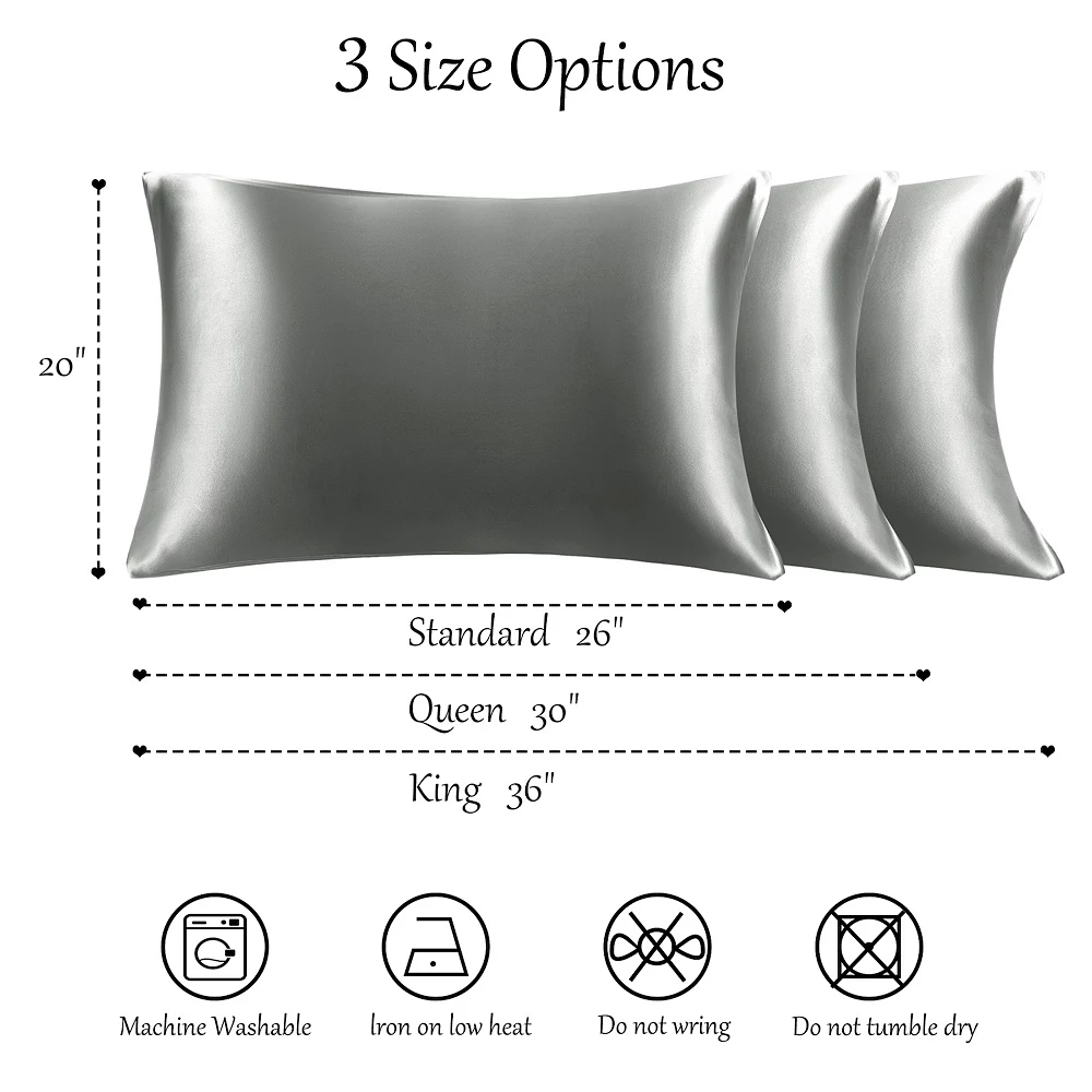 PiccoCasa 19 Momme Silk Pillowcase For Hair Skin With Zipper Queen 20"x30" 6 PiccoCasa 19 Momme Silk Pillowcase For Hair Skin With Zipper Queen 20"x30" - Image 4