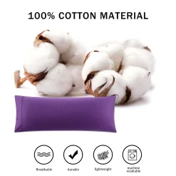 PiccoCasa Cotton Body Pillowcase 1PC Bolster With Envelope 20"x55" -travel pillow shop 6174479 ALT3