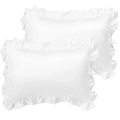 PiccoCasa 2PCS Satin Silk Pillow Cases Cover Housewife Cushion King(20"x36")