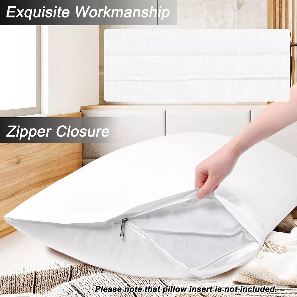PiccoCasa Pillow Cases Zipper Covers Egyptian Cotton For Hair And Skin (20"x72") 5 PiccoCasa Pillow Cases Zipper Covers Egyptian Cotton For Hair And Skin (20"x72") - Image 3