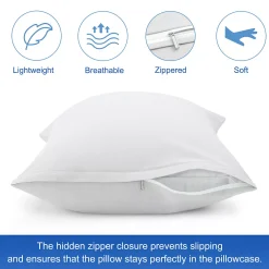 PiccoCasa Egyptian Cotton Pillow Cases Hidden Zipper 2 Pack King(20"x36") 8 PiccoCasa Egyptian Cotton Pillow Cases Hidden Zipper 2 Pack King(20"x36") -travel pillow shop 6174525 ALT2