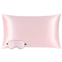 PiccoCasa 19 Momme Silk Pillowcase With Eye Cover Set Queen(20"x30")