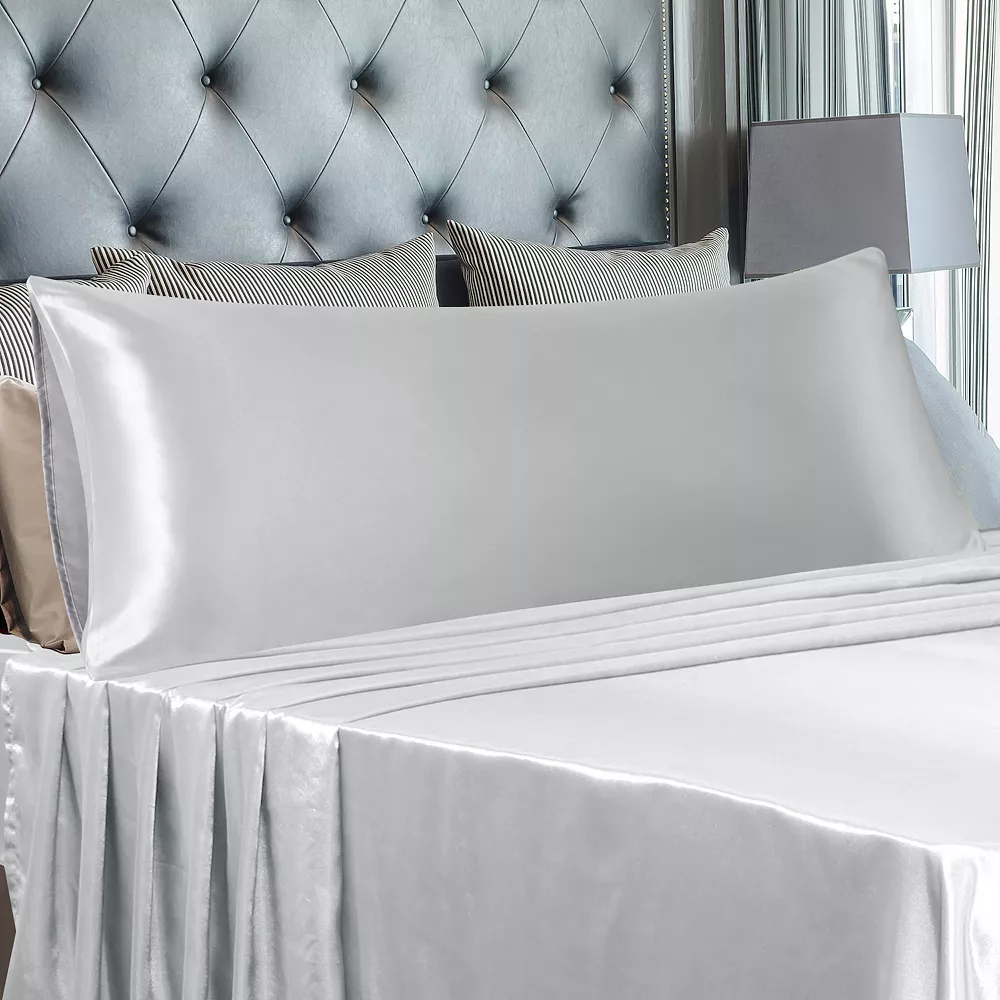 PiccoCasa 1Pc Satin Soft Body Pillow Cover With Envelop 20"x72" 4 PiccoCasa 1Pc Satin Soft Body Pillow Cover With Envelop 20"x72" - Image 2