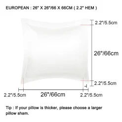 PiccoCasa 2Pcs /European/Boudior Pillow Shams Satin Oxford European(26"x26") -travel pillow shop 6174534 ALT2