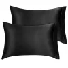 PiccoCasa 2 PCS Soft Silky Satin Pillowcases Better For Hair And Face King(20"x40") -travel pillow shop 6174553