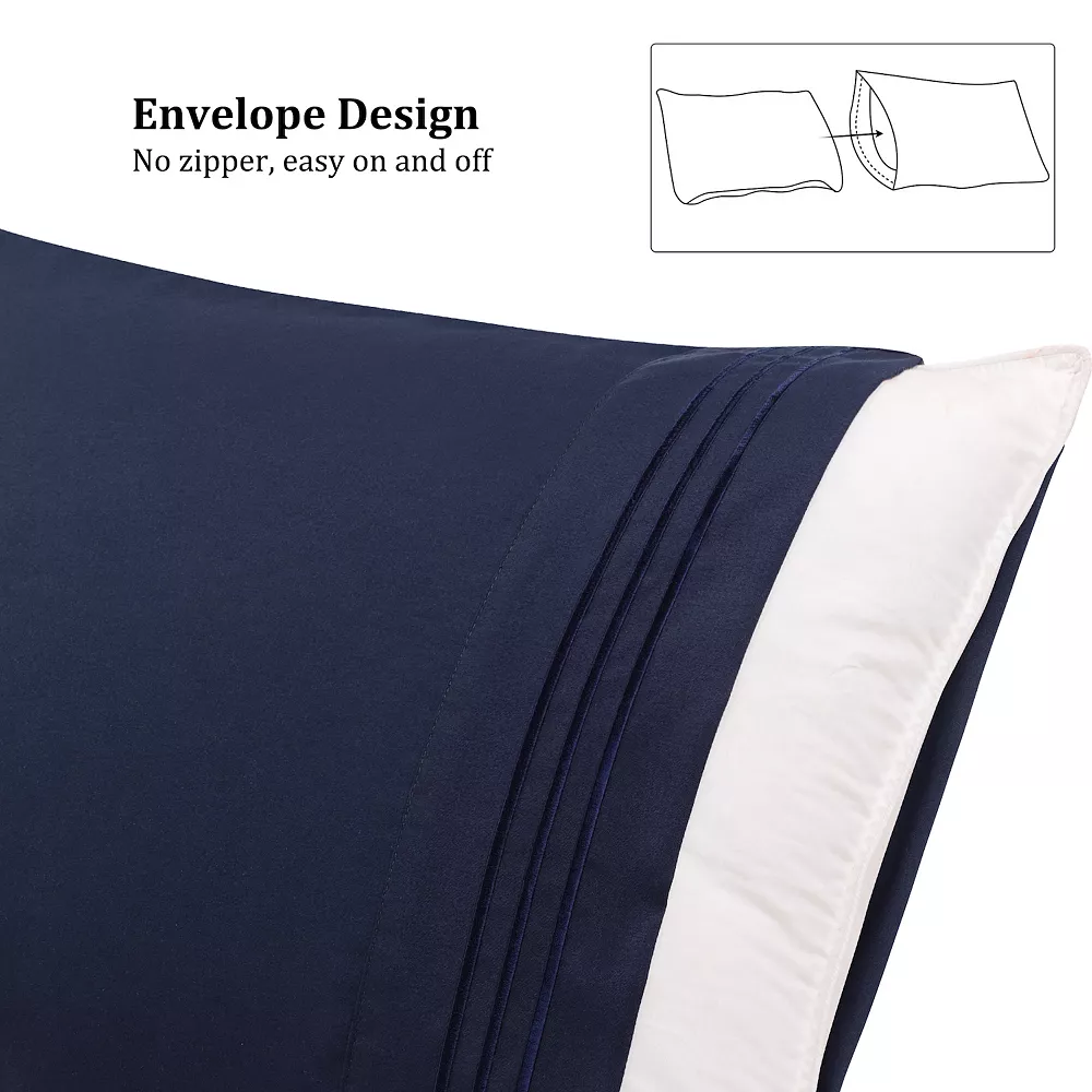 PiccoCasa Microfiber Pillowcases 2 Pcs With Embroidery Envolop Closure Standard(20"x26") 4 PiccoCasa Microfiber Pillowcases 2 Pcs With Embroidery Envolop Closure Standard(20"x26") - Image 2