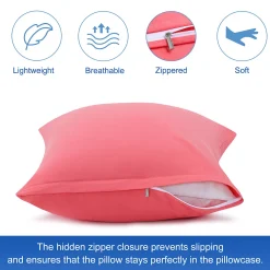 PiccoCasa Egyptian Cotton Pillow Cases Hidden Zipper 2 Pack King 20"x36" 8 PiccoCasa Egyptian Cotton Pillow Cases Hidden Zipper 2 Pack King 20"x36" -travel pillow shop 6239334 ALT2