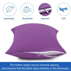 PiccoCasa Egyptian Cotton Pillow Cases Hidden Zipper 2 Pack Queen 20"x30" 8 PiccoCasa Egyptian Cotton Pillow Cases Hidden Zipper 2 Pack Queen 20"x30" -travel pillow shop 6239339 ALT2