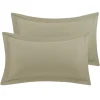 PiccoCasa 2 Packs Oxford Pillowcases Soft Microfiber Pillow Shams With Envelope Closure Standard 20"x26" -travel pillow shop 6239351 Khaki